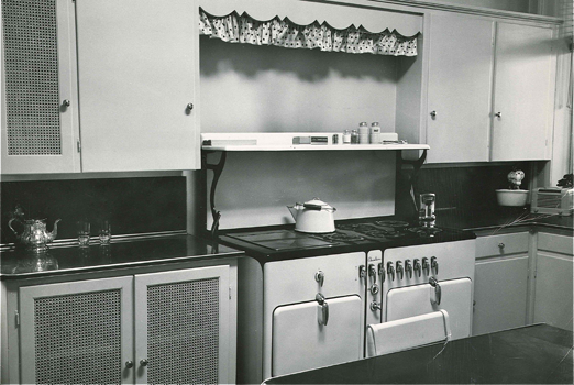 black and white kitchen