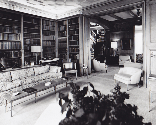 black and white library