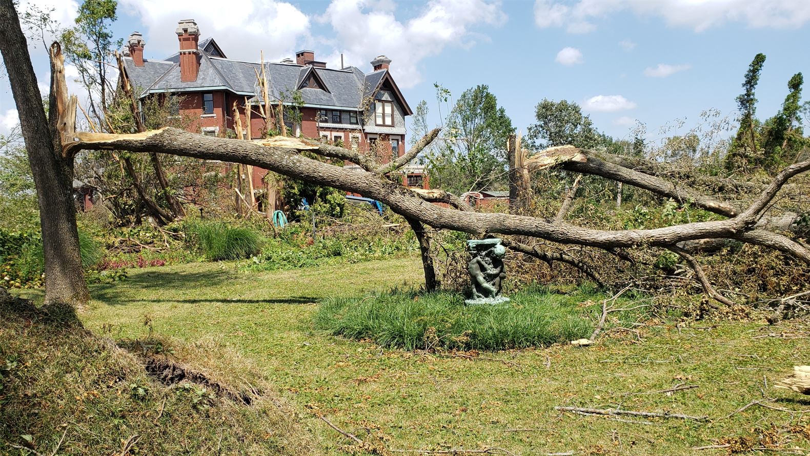 Brucemore Formal Garden Derecho Damage